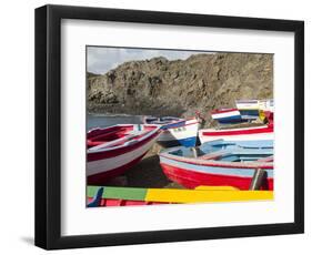 Traditional fishing boats near Las Salinas. Fogo Island (Ilha do Fogo), part of Cape Verde-Martin Zwick-Framed Photographic Print