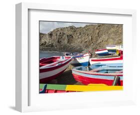 Traditional fishing boats near Las Salinas. Fogo Island (Ilha do Fogo), part of Cape Verde-Martin Zwick-Framed Photographic Print