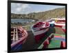 Traditional fishing boats near Las Salinas. Fogo Island (Ilha do Fogo), part of Cape Verde-Martin Zwick-Framed Photographic Print