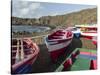 Traditional fishing boats near Las Salinas. Fogo Island (Ilha do Fogo), part of Cape Verde-Martin Zwick-Stretched Canvas