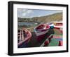 Traditional fishing boats near Las Salinas. Fogo Island (Ilha do Fogo), part of Cape Verde-Martin Zwick-Framed Premium Photographic Print