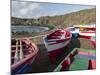 Traditional fishing boats near Las Salinas. Fogo Island (Ilha do Fogo), part of Cape Verde-Martin Zwick-Mounted Photographic Print