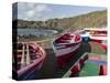 Traditional fishing boats near Las Salinas. Fogo Island (Ilha do Fogo), part of Cape Verde-Martin Zwick-Stretched Canvas