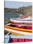 Traditional fishing boats near Las Salinas. Fogo Island (Ilha do Fogo), part of Cape Verde-Martin Zwick-Stretched Canvas