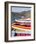 Traditional fishing boats near Las Salinas. Fogo Island (Ilha do Fogo), part of Cape Verde-Martin Zwick-Framed Premium Photographic Print