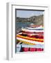 Traditional fishing boats near Las Salinas. Fogo Island (Ilha do Fogo), part of Cape Verde-Martin Zwick-Framed Premium Photographic Print