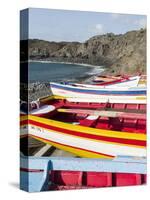 Traditional fishing boats near Las Salinas. Fogo Island (Ilha do Fogo), part of Cape Verde-Martin Zwick-Stretched Canvas