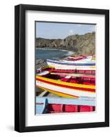 Traditional fishing boats near Las Salinas. Fogo Island (Ilha do Fogo), part of Cape Verde-Martin Zwick-Framed Photographic Print