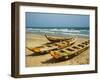 Traditional Fishing Boats on Kokrobite Beach, Greater Accra Region, Gulf of Guinea, Ghana-Alison Jones-Framed Photographic Print