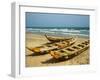 Traditional Fishing Boats on Kokrobite Beach, Greater Accra Region, Gulf of Guinea, Ghana-Alison Jones-Framed Photographic Print