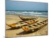 Traditional Fishing Boats on Kokrobite Beach, Greater Accra Region, Gulf of Guinea, Ghana-Alison Jones-Mounted Photographic Print