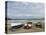 Traditional fishing boats on the beach of Praia Baixo. Santiago Island, Cape Verde.-Martin Zwick-Stretched Canvas