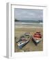 Traditional fishing boats on the beach of Praia Baixo. Santiago Island, Cape Verde-Martin Zwick-Framed Photographic Print