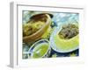 Traditional Food of Chicken Tagine, and Lamb with Cous Cous, Marrakech, Morocco-Lee Frost-Framed Photographic Print