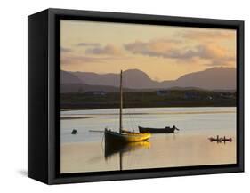 Traditional Galway Hooker, Roundstone Harbour, Connemara, Co, Galway, Ireland-Doug Pearson-Framed Stretched Canvas