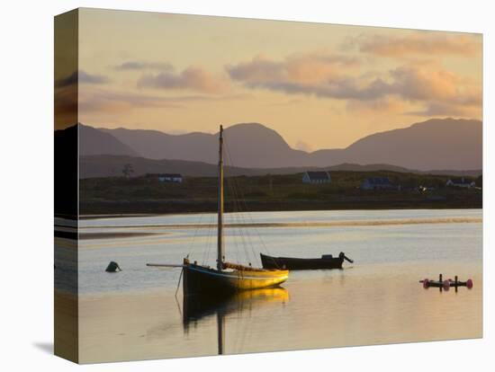 Traditional Galway Hooker, Roundstone Harbour, Connemara, Co, Galway, Ireland-Doug Pearson-Stretched Canvas