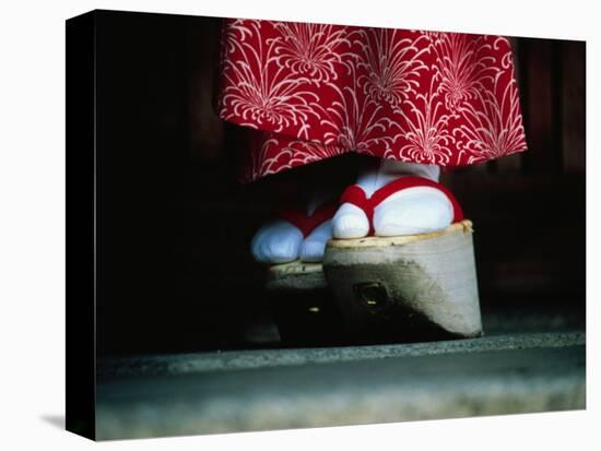 Traditional Geta (Wooden Sandals), Kyoto, Kinki, Japan,-Frank Carter-Stretched Canvas