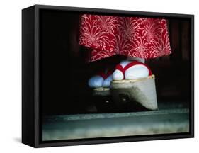 Traditional Geta (Wooden Sandals), Kyoto, Kinki, Japan,-Frank Carter-Framed Stretched Canvas