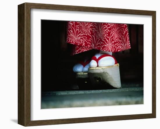 Traditional Geta (Wooden Sandals), Kyoto, Kinki, Japan,-Frank Carter-Framed Photographic Print