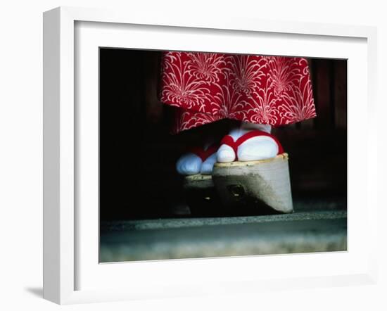 Traditional Geta (Wooden Sandals), Kyoto, Kinki, Japan,-Frank Carter-Framed Photographic Print