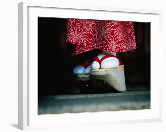 Traditional Geta (Wooden Sandals), Kyoto, Kinki, Japan,-Frank Carter-Framed Photographic Print