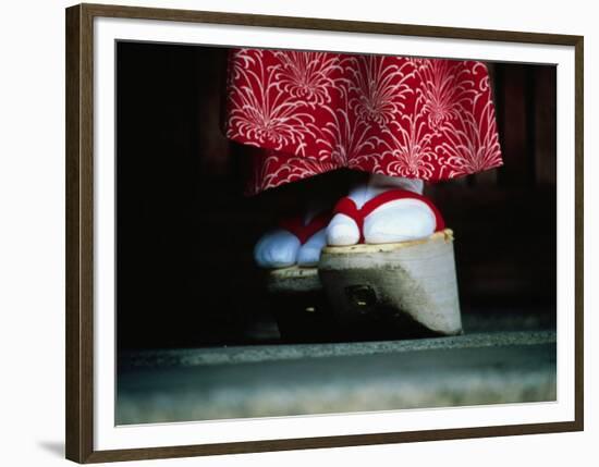 Traditional Geta (Wooden Sandals), Kyoto, Kinki, Japan,-Frank Carter-Framed Photographic Print