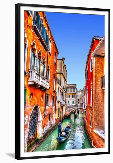 Traditional Gondolas in Venice-null-Framed Premium Giclee Print