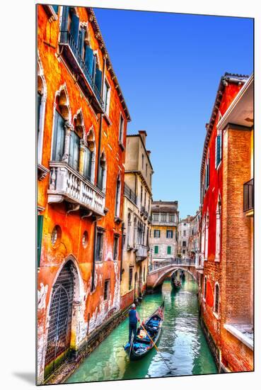 Traditional Gondolas in Venice-null-Mounted Premium Giclee Print