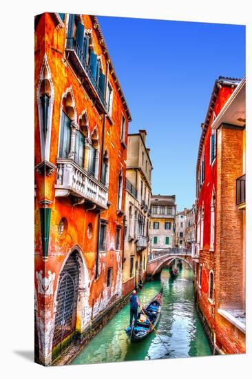 Traditional Gondolas in Venice-null-Stretched Canvas