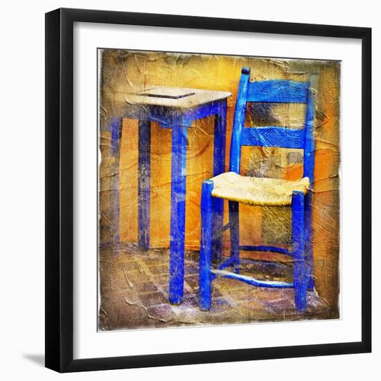 Traditional Greece Details -Painting Style Series-Maugli-l-Framed Art Print