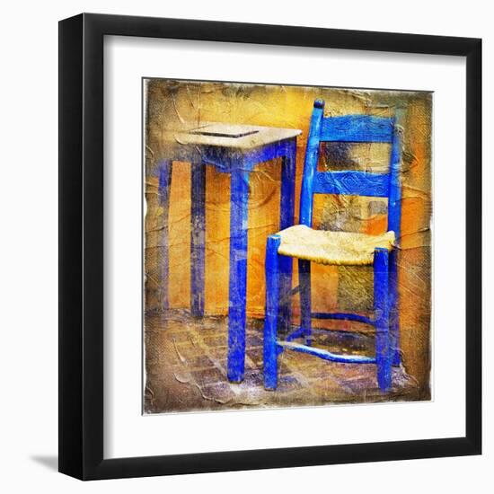 Traditional Greece Details -Painting Style Series-Maugli-l-Framed Art Print