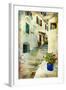 Traditional Greece -Pictorial Streets, Artistic Picture-Maugli-l-Framed Premium Photographic Print