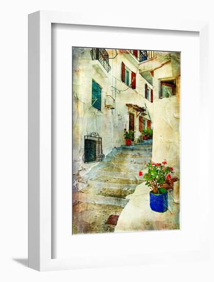 Traditional Greece -Pictorial Streets, Artistic Picture-Maugli-l-Framed Photographic Print