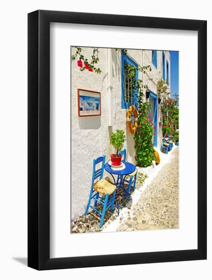 Traditional Greece Series - Street  Tavernas-Maugli-l-Framed Photographic Print