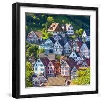 Traditional Half Timbered Buildings in Schiltach's Picturesque Medieval Altstad, Baden-Wurttemberg-Doug Pearson-Framed Photographic Print