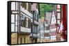 Traditional Half Timbered Buildings in Schiltach's Picturesque Medieval Altstad, Baden-Wurttemberg-Doug Pearson-Framed Stretched Canvas