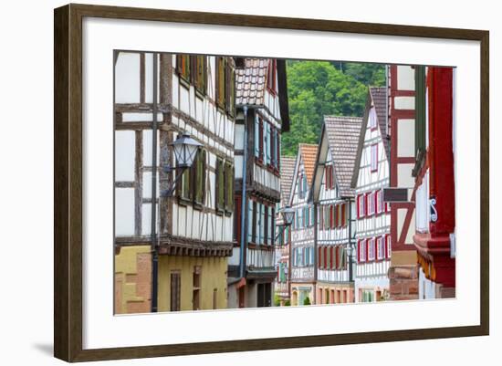 Traditional Half Timbered Buildings in Schiltach's Picturesque Medieval Altstad, Baden-Wurttemberg-Doug Pearson-Framed Photographic Print