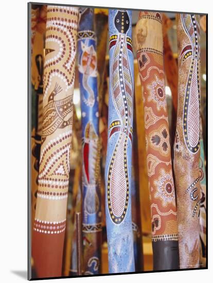 Traditional Hand Painted Colourful Didgeridoos, Australia-Dominic Webster-Mounted Photographic Print