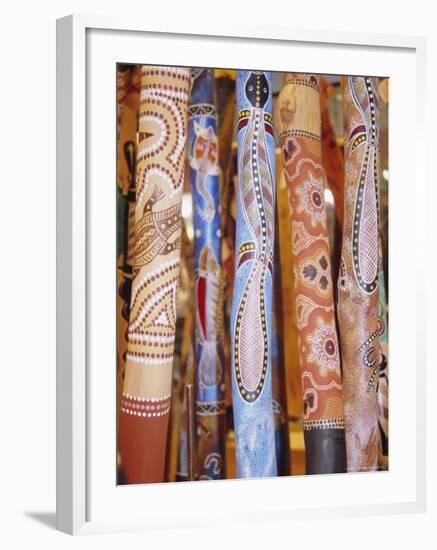 Traditional Hand Painted Colourful Didgeridoos, Australia-Dominic Webster-Framed Photographic Print