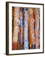 Traditional Hand Painted Colourful Didgeridoos, Australia-Dominic Webster-Framed Photographic Print