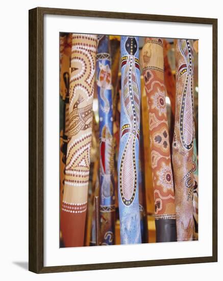 Traditional Hand Painted Colourful Didgeridoos, Australia-Dominic Webster-Framed Photographic Print