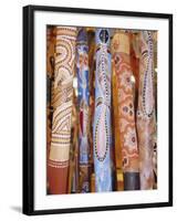 Traditional Hand Painted Colourful Didgeridoos, Australia-Dominic Webster-Framed Photographic Print