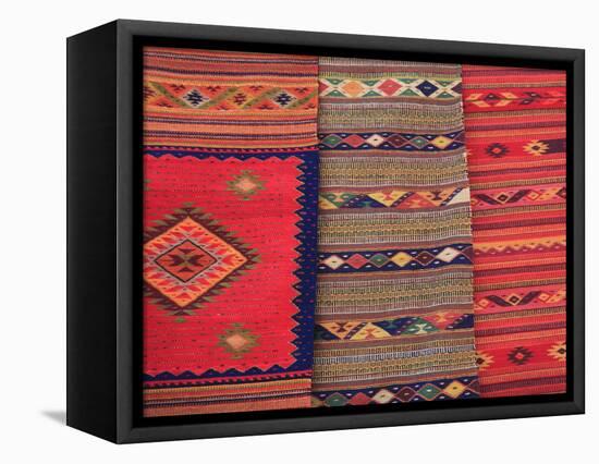 Traditional Hand Woven Rugs, Oaxaca City, Oaxaca, Mexico, North America-Wendy Connett-Framed Stretched Canvas