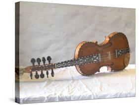Traditional Hardanger Fiddle with Mother-of-Pearl Inlay, Rosing, Norway-Russell Young-Stretched Canvas