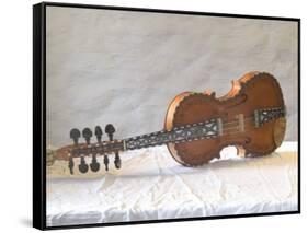 Traditional Hardanger Fiddle with Mother-of-Pearl Inlay, Rosing, Norway-Russell Young-Framed Stretched Canvas