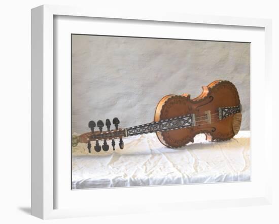 Traditional Hardanger Fiddle with Mother-of-Pearl Inlay, Rosing, Norway-Russell Young-Framed Premium Photographic Print