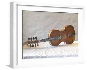 Traditional Hardanger Fiddle with Mother-of-Pearl Inlay, Rosing, Norway-Russell Young-Framed Premium Photographic Print