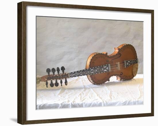 Traditional Hardanger Fiddle with Mother-of-Pearl Inlay, Rosing, Norway-Russell Young-Framed Photographic Print