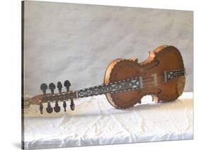 Traditional Hardanger Fiddle with Mother-of-Pearl Inlay, Rosing, Norway-Russell Young-Stretched Canvas