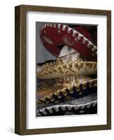 Traditional Hats Stacked on Display, Puerto Vallarta, Mexico-Merrill Images-Framed Photographic Print